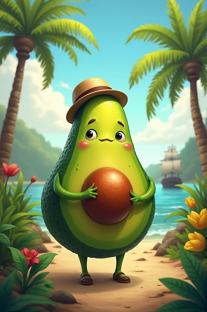Avocado with a face in the discovery of America
