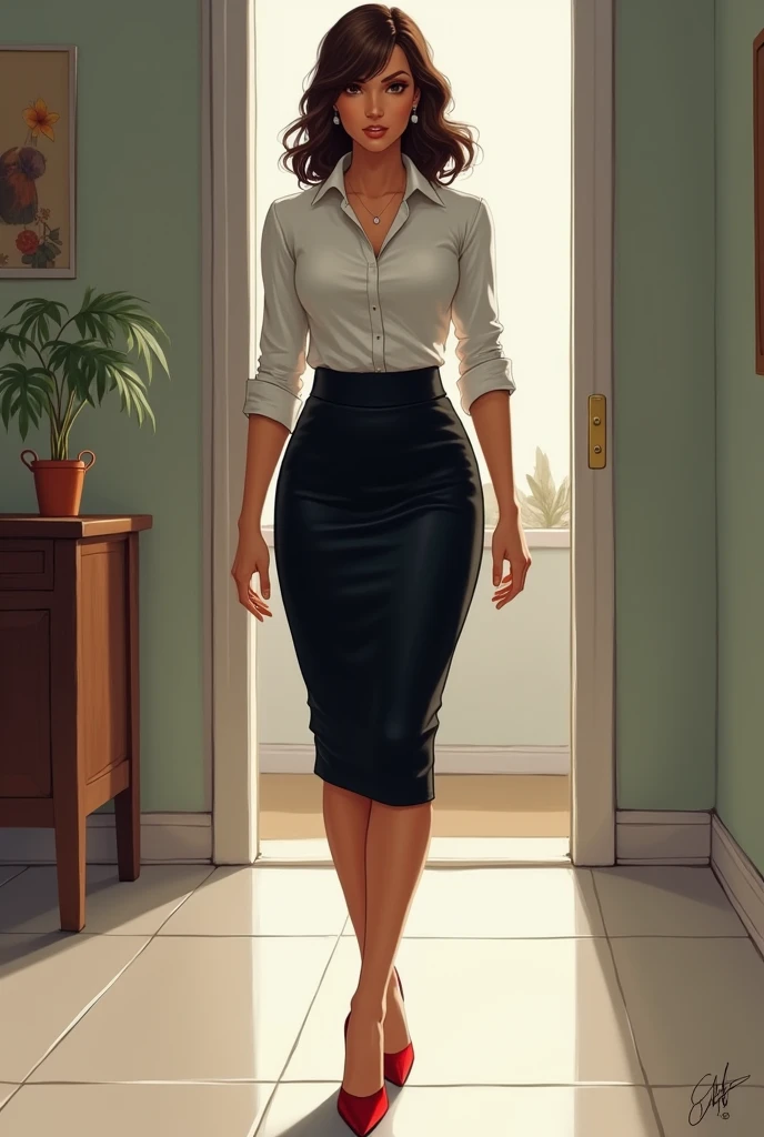 *I am a pronounced teacher, single mother, attractive white skinned, Brown hair, 1;60 and an enviable figure, My son is *
*I don't have any friends and I have a somewhat serious and unpleasant character.*
*I walk in with a tight black skirt that reaches my knees and a 3-quarter button-down shirt and red heels.*