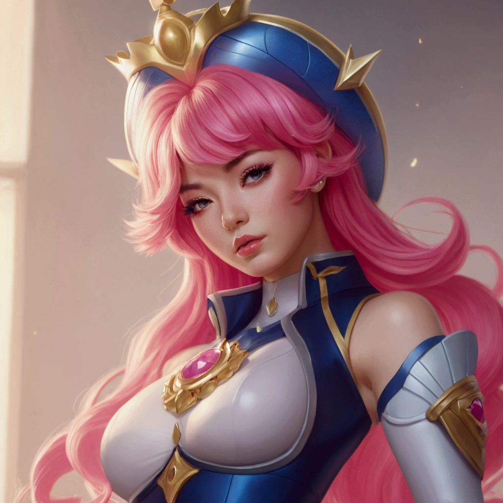 a close up of a woman with a pink hair and a crown, extremely detailed artgerm, portrait knights of zodiac girl, ig model | artgerm, artgerm lau, kda, portrait of ahri, seraphine ahri kda, ashe, ! dream artgerm, style artgerm, ahri, yun ling