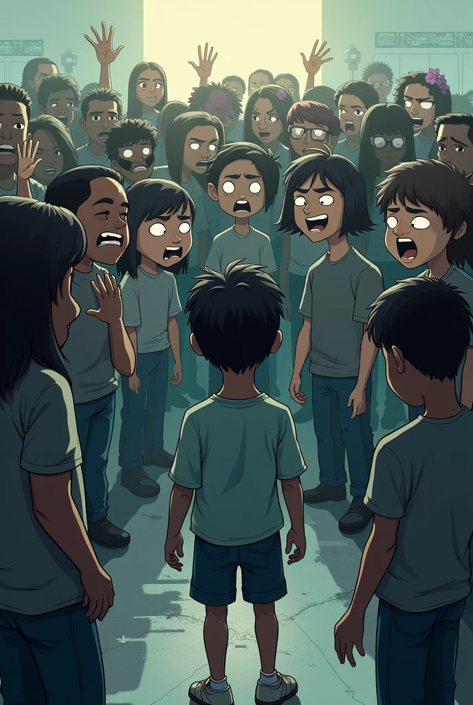 cyber bullying poster drawing cartoon and more people hating on one person