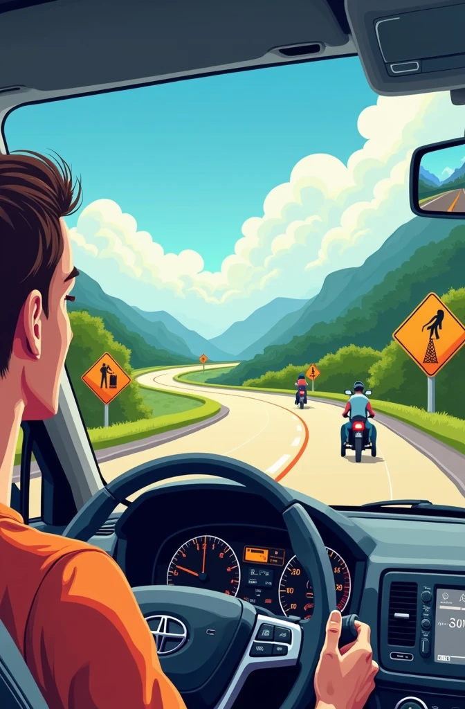 Create illustration about be road ready and safety driving