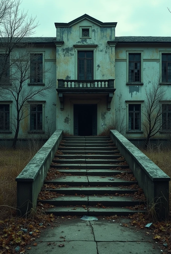 Abandoned hospital, Steps