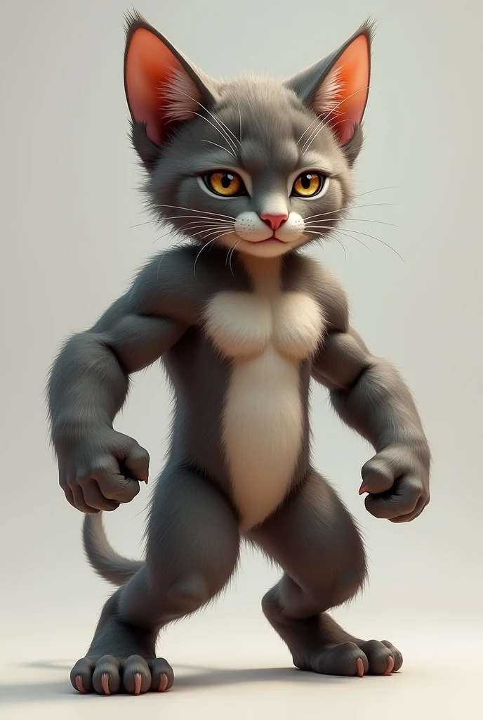 a muscular kitten
