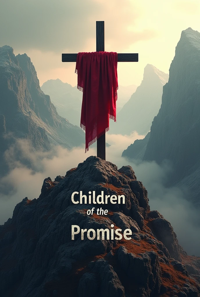 Create a cross, with a red cloth, and write, children of the promise in the shadow as if we were facing the cross on the mountain