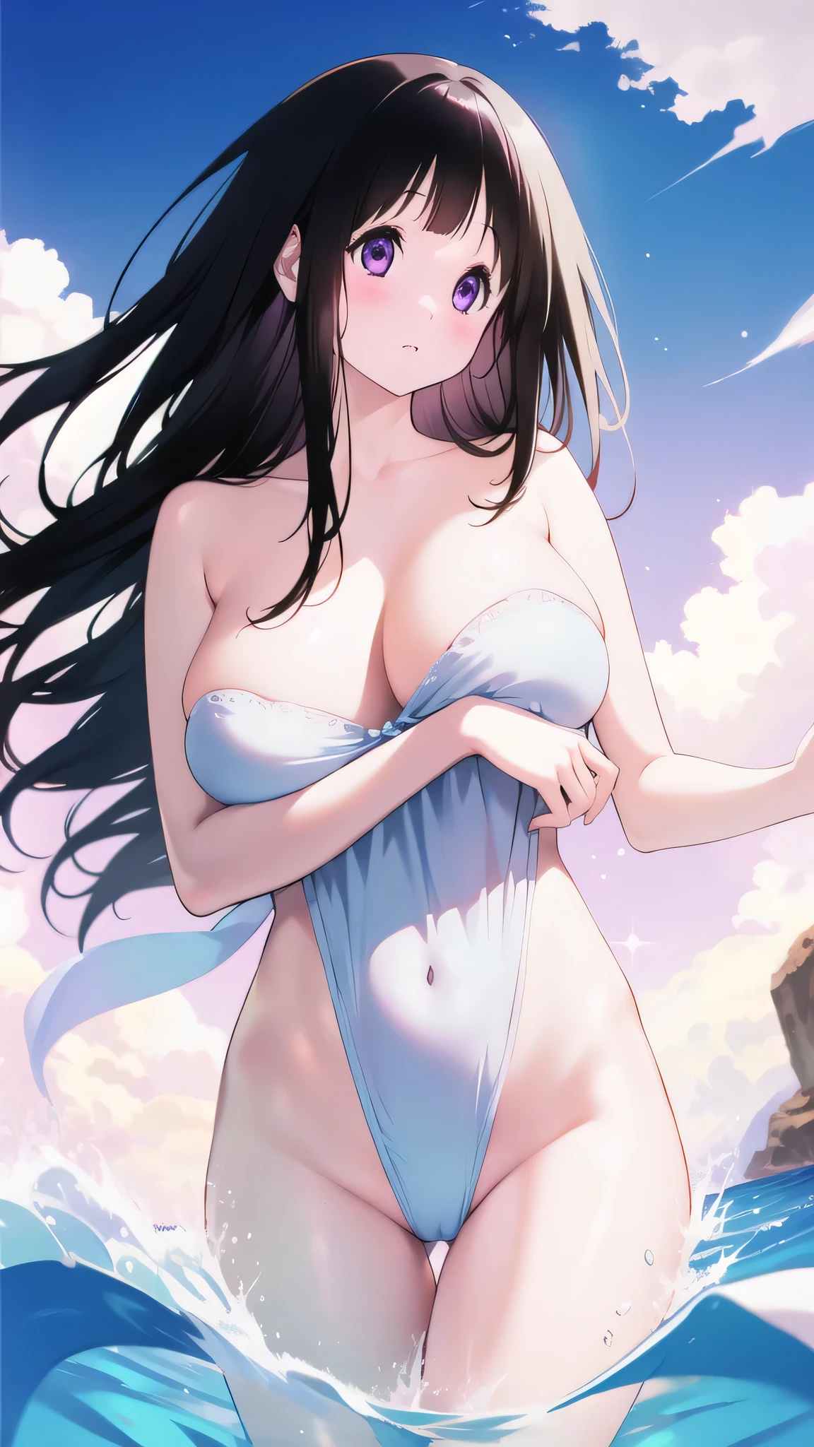 Chitanda，Completely naked，Very white skin，Large Breasts