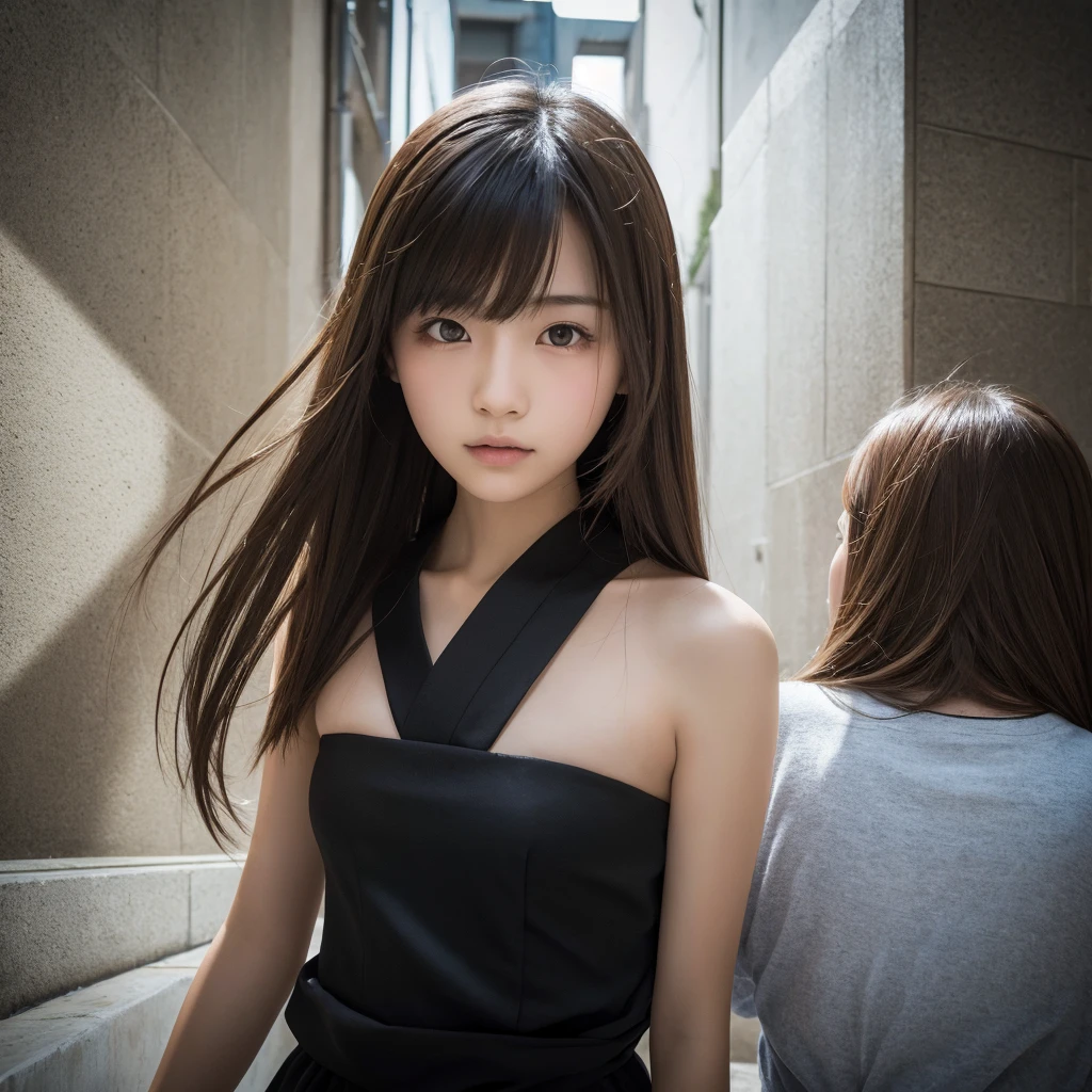 Japanese Clone-girls=Myself, Best Super Perfect Clone-girls Raw Photography Art, 16K, Highest quality, Ultra-high resolution, It's so unrealistic., An astonishing world view, With an unfathomable sight, In an out-of-this-world situation, Clone-girls of the world, Super realistic fantasy, Japanese, woman, , Small face, Thick black hair, Semi-long hair, Very beautiful detailed girls, Accurate body structure, Very detailed body, Big Breasts, J-Cup, Summer Girls' School Uniform, Light blue shirt, I can see the cleavage, Big Breasts強調, blue and white striped mini skirt, Dark Eyes, Mature face, Cute Smile, Smiling face, A gentle gaze, Very happy laughter, Highly detailed depiction of the avatar, 1Myself girl-cloning-1,000,000Myself clone-girls, 1,000,000,000Myself clone-girls, Very detailed clone depiction, The same perfect female body as Myself, Myself and the same perfect face, Perfect same hairstyle as Myself, Myself and the perfect same outfit, Perfect height with myself, Myself and perfect J-Cup, Myself clone-girls only, Extremely crowded, Very close body contact, Bright and soft lighting, Clear and accurate perspective depiction, super wide view, Ultra-wide field of view, Focus on the average value of the image, Myself clone-girls, With very detailed depiction, Pleasant conversation, Holding hands, Hug, Skinship with multiple people