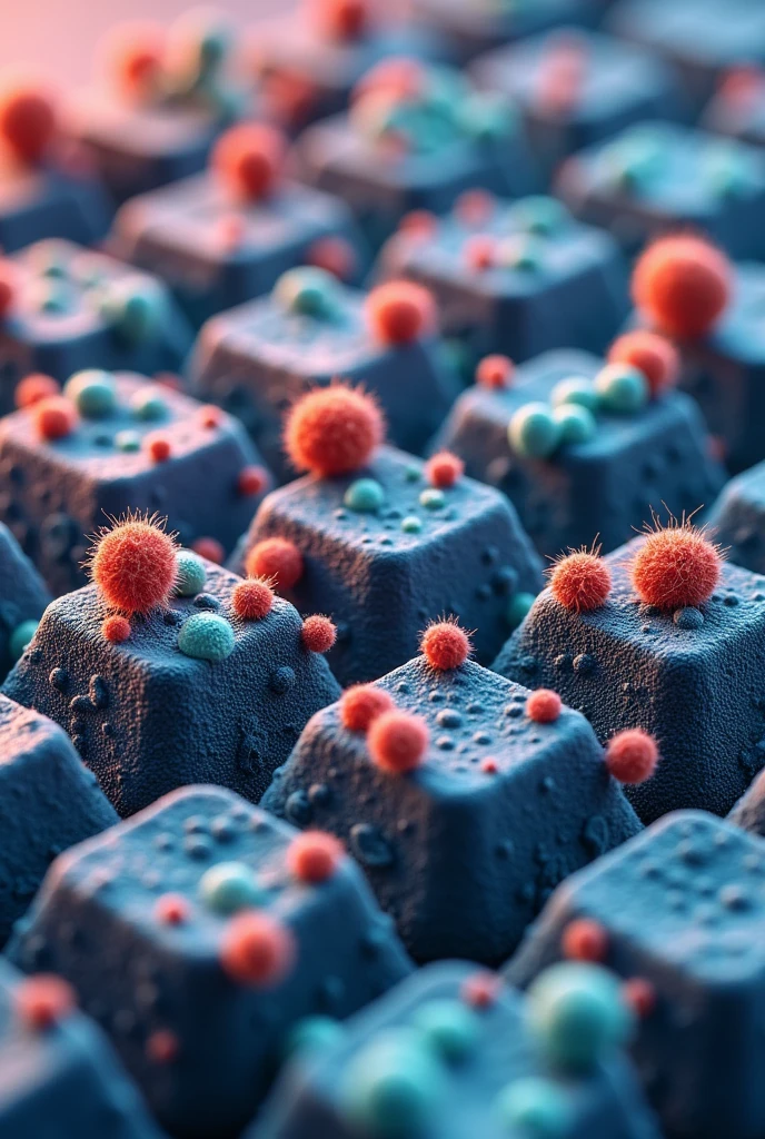 Bacteria on a computer keyboard