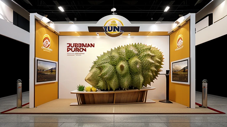 exhibition booth design durian, logo , banner