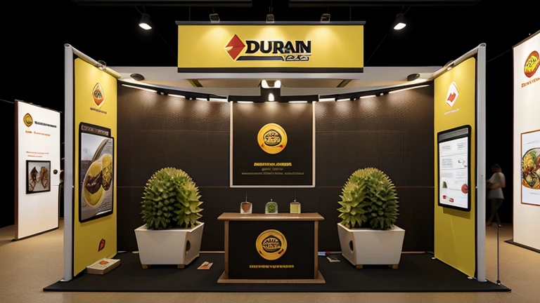 exhibition booth design durian, logo , banner