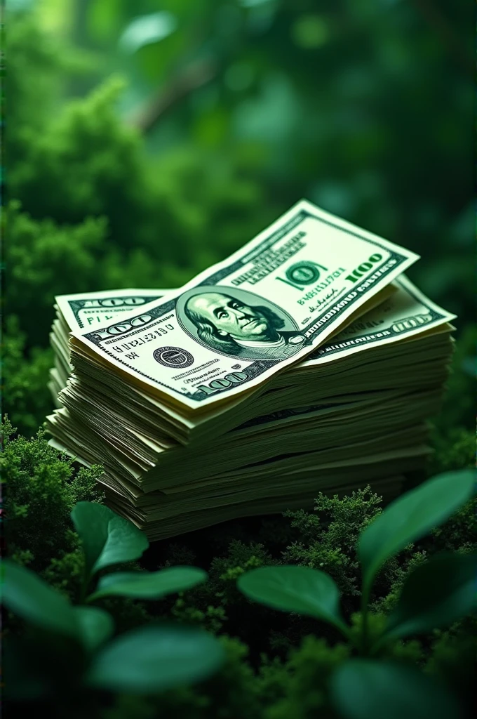 Money image with green background
