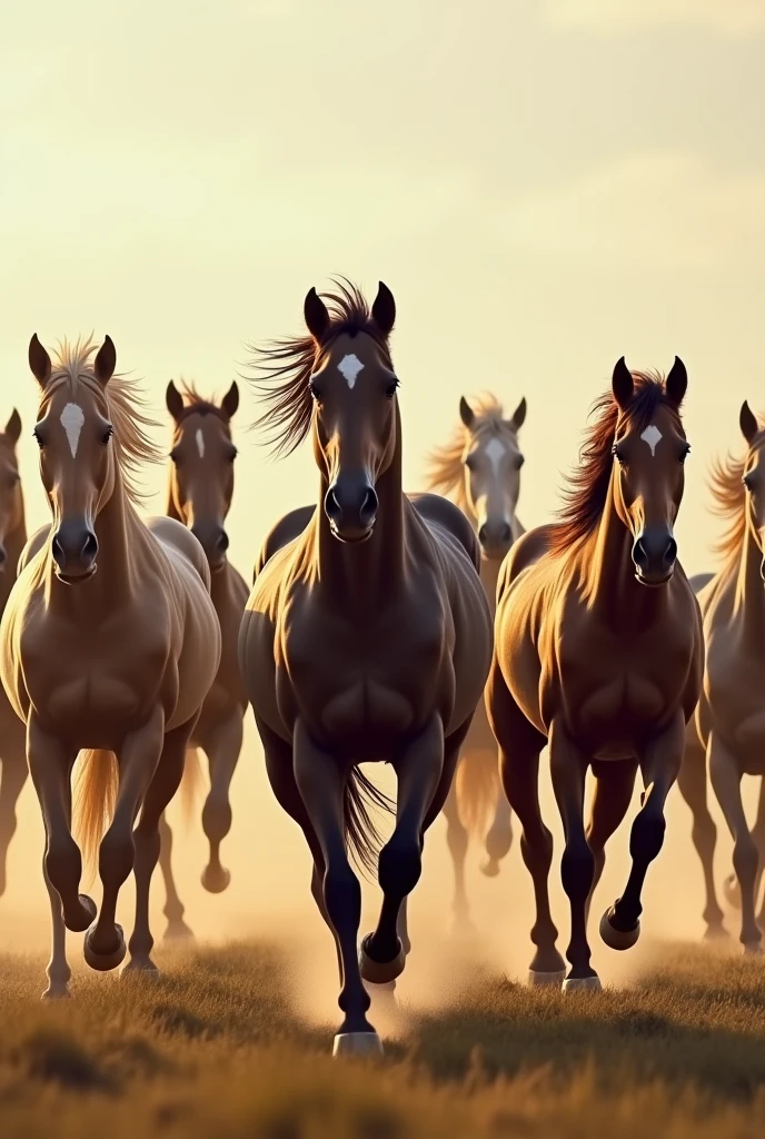Running 7 horse premium photo for wall
