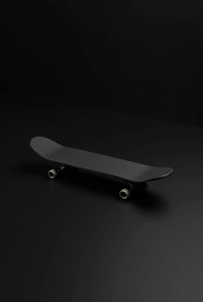 skateboard, stopped,
with completely black background, without lights