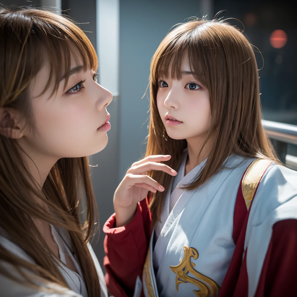 Japanese Clone-girls=Myself, Best Super Perfect Clone-girls Raw Photography Art, 16K, Highest quality, Ultra-high resolution, It's so unrealistic., An astonishing world view, With an unfathomable sight, In an out-of-this-world situation, Clone-girls of the world, Super realistic fantasy, Japanese, woman, 16yo, Small face, Thick black hair, Semi-long hair, Very beautiful detailed girls, Accurate body structure, Very detailed body, Big Breasts, J-Cup, Summer Girls' School Uniform, Light blue shirt, I can see the cleavage, Big Breasts強調, blue and white striped mini skirt, Dark Eyes, Mature face, Cute Smile, Smiling face, A gentle gaze, Very happy laughter, Highly detailed depiction of the avatar, 1Myself girl-cloning-1,000,000Myself clone-girls, 1,000,000,000Myself clone-girls, Very detailed clone depiction, The same perfect female body as Myself, Myself and the same perfect face, Perfect same hairstyle as Myself, Myself and the perfect same outfit, Perfect height with myself, Myself and perfect J-Cup, Myself clone-girls only, Extremely crowded, Very close body contact, Bright and soft lighting, Clear and accurate perspective depiction, super wide view, Ultra-wide field of view, Focus on the average value of the image, Myself clone-girls, With very detailed depiction, Pleasant conversation, Holding hands, Hug, Skinship with multiple people