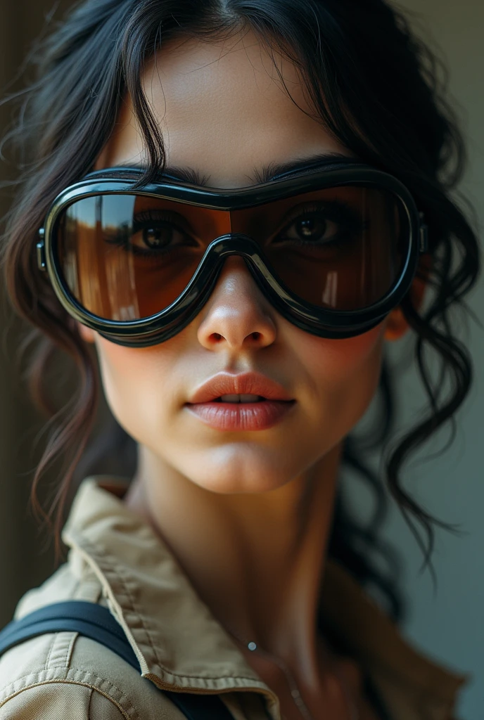 A beautiful girl with a goggles 