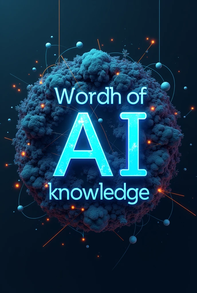 Hãy vẽ cho tôi ảnh biểu ngữ đẹp tuyệt sắc có dòng chữ ở giữa khung hình là "World of AI Knowledge"