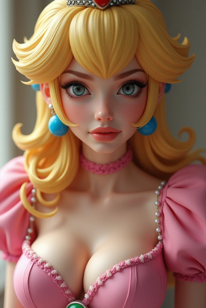 A closeup of detailed textures in high quality,princess peach, big breasts, , sexy, its good, bare breasts,