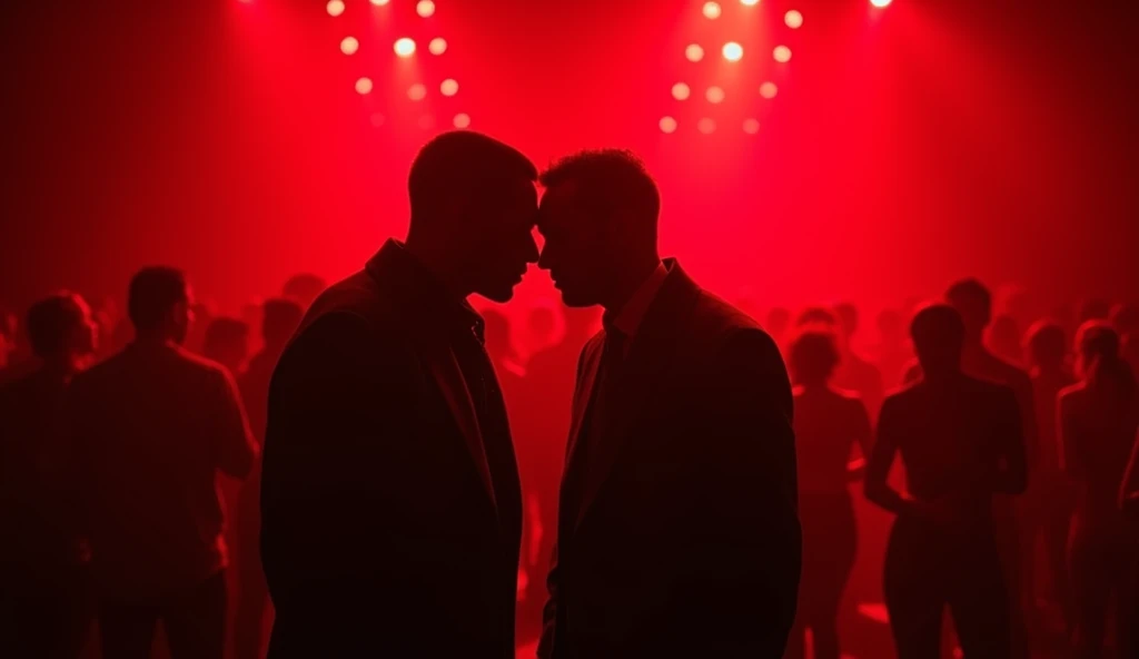 chilling together in a club, reddit post, medium wide shot, high quality image, red light from below, crowd below, captura, (((low light))), ƒ / 2. 5, ƒ/2.5, !!!! very coherent!!!!, very wide shot