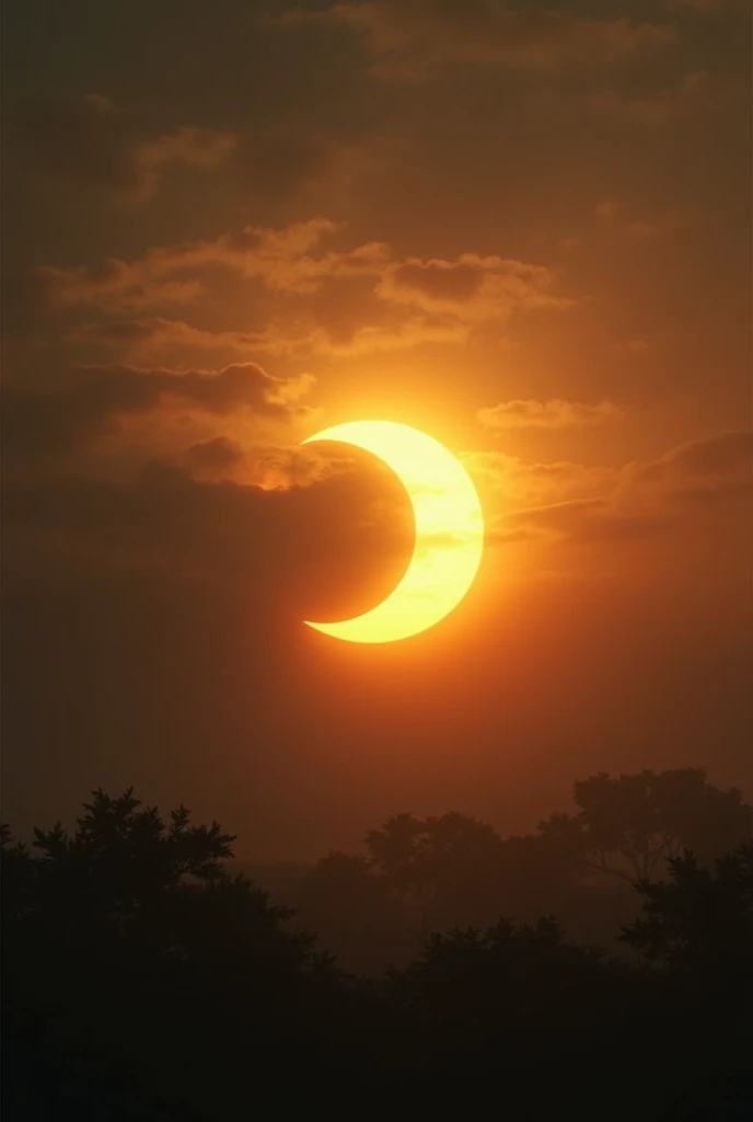create a solar eclipse image in PNG