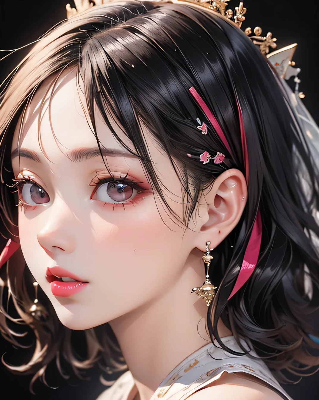 (Beautifully detailed face), (Beautiful attention to detail), Beautiful woman, Beautiful lips with lipstick, Beautiful womanの顔, The finer details, Highest quality, Masterpiece, Vivid and True Colors ,
