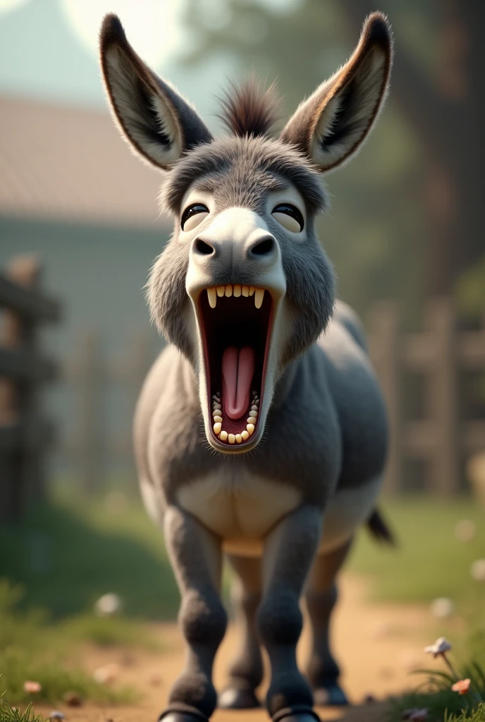 Yawning donkey 