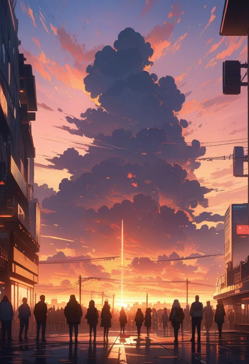 ((background only)), masterpiece, best quality, extremely detailed, ultra detailed, flat anime, 2D,
sunset, city