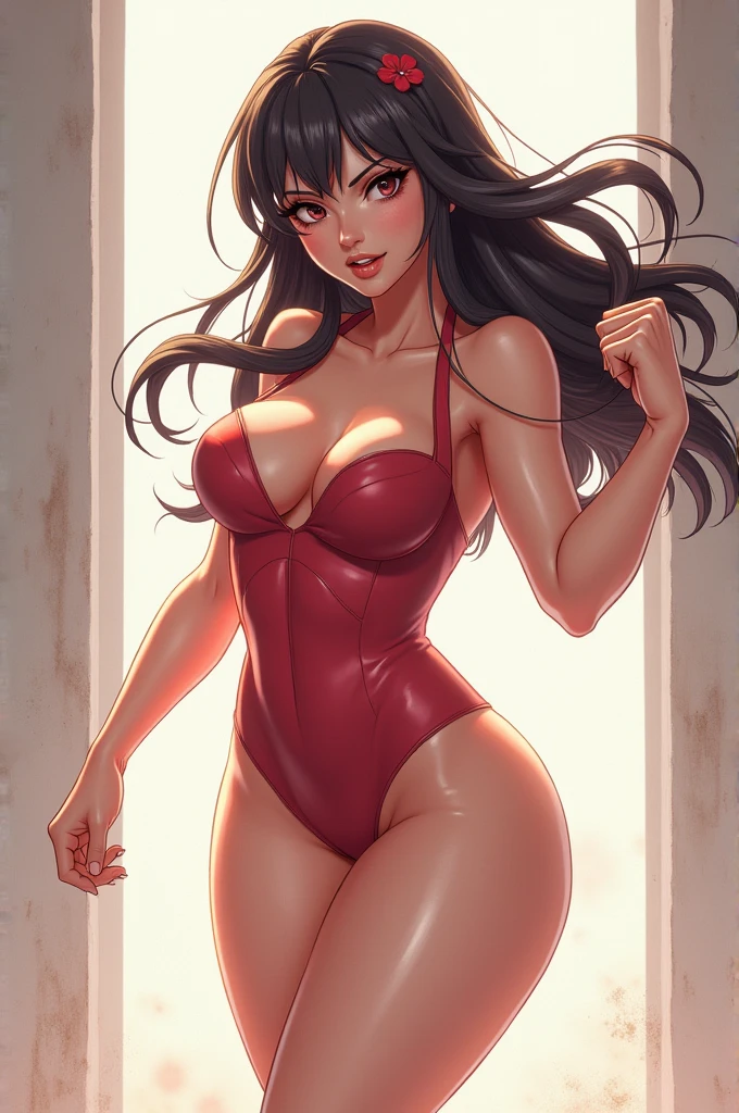 Beautiful and curvy anime hit girl without cloths