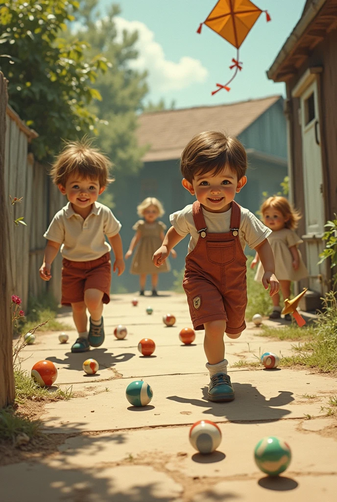 Hopscotch.
The marbles.
The kite.
Mattress.
Spinning top or spinning top.
Yo-yo.
Rag dolls.