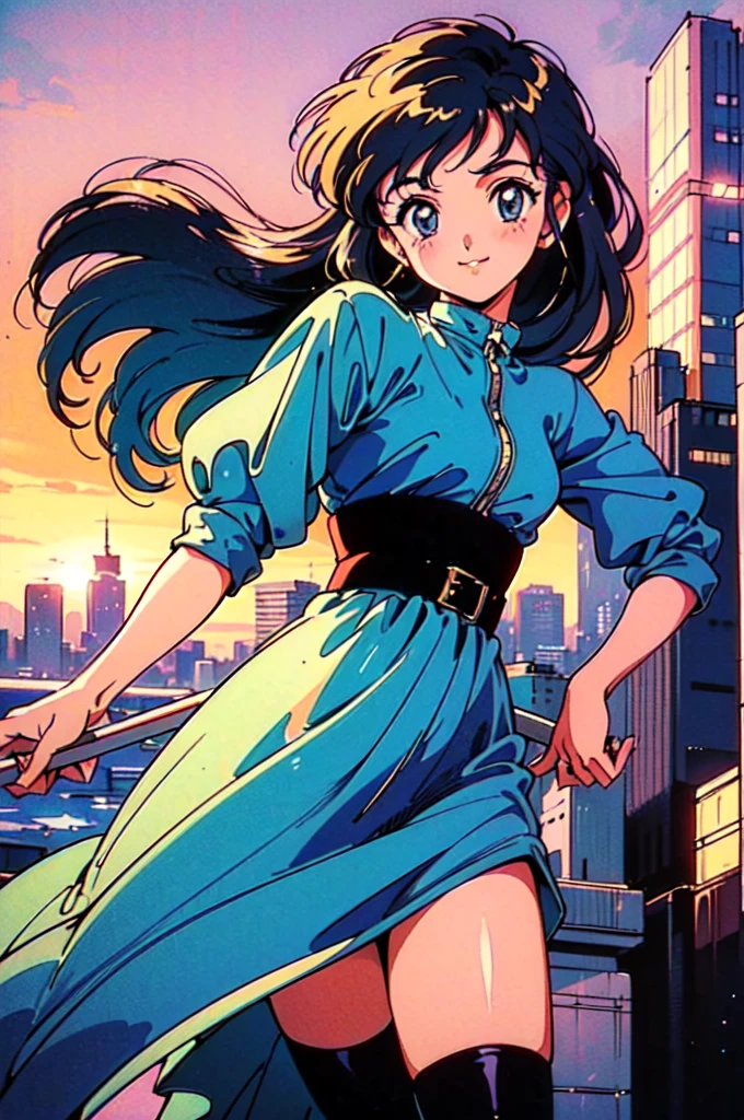 (80's, Retro, City Pop:1.5), (Album cover), (masterpiece, Highest quality, Intricate details), (anime, figure), (pastel colour:1.3), Best Photo Poses, Dynamic Angle,
, alone, smile, A perfect eye for detail, Delicate face,Headphones on head,
City scene, City of night, Tokyo, High Fashion, 