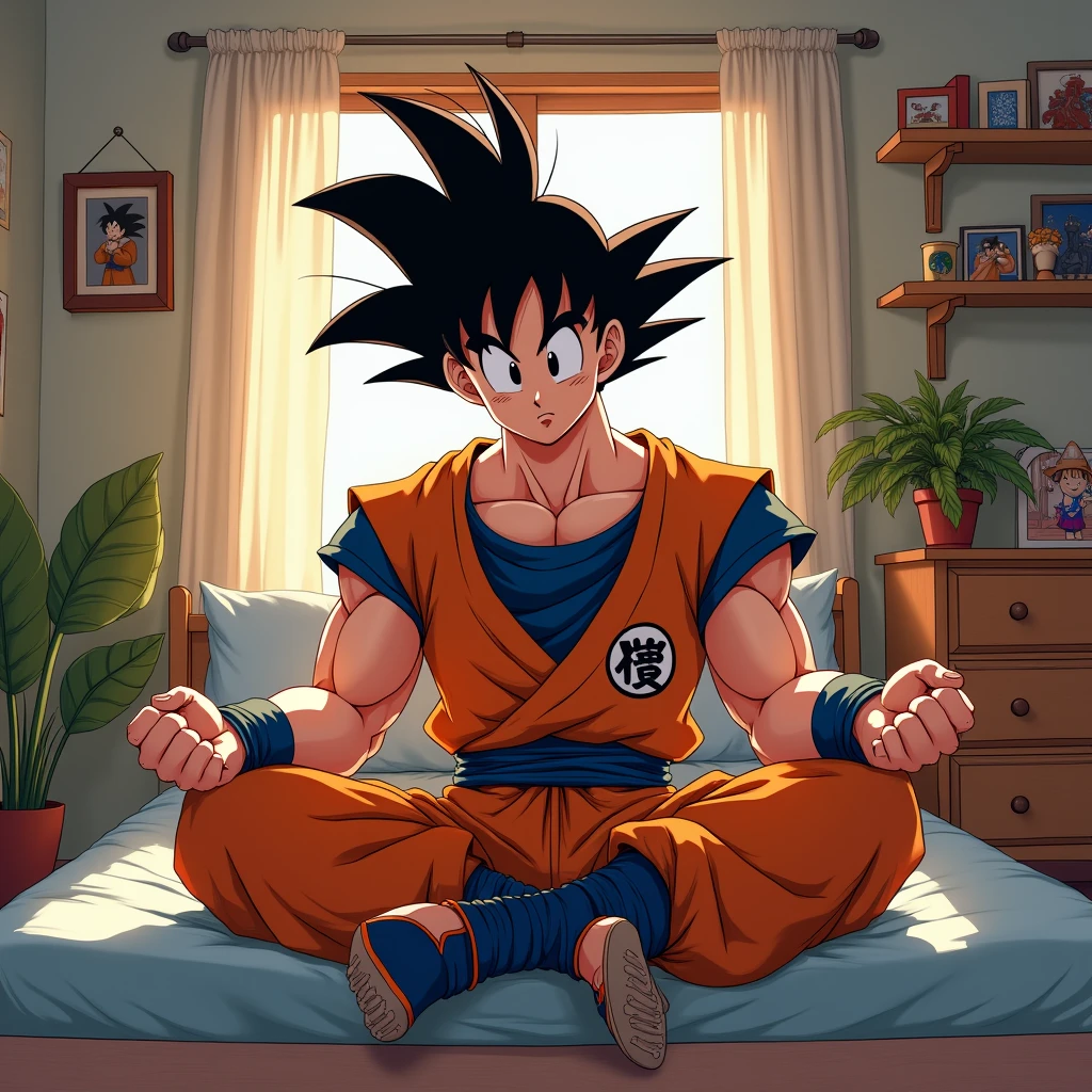 Draw Goku in his room