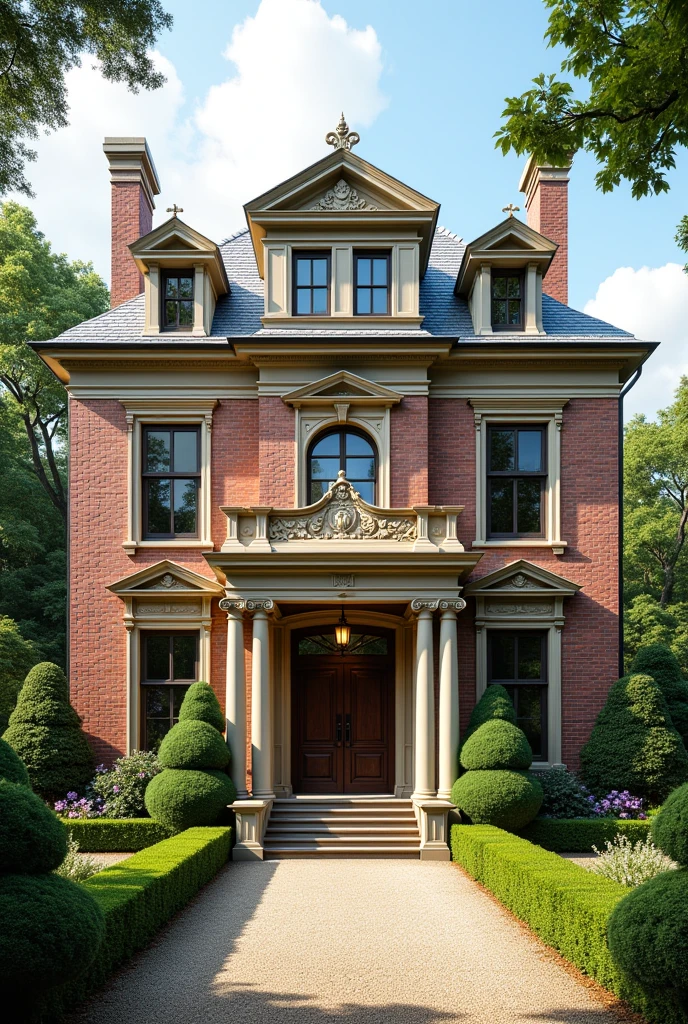 Facade of a two-story house