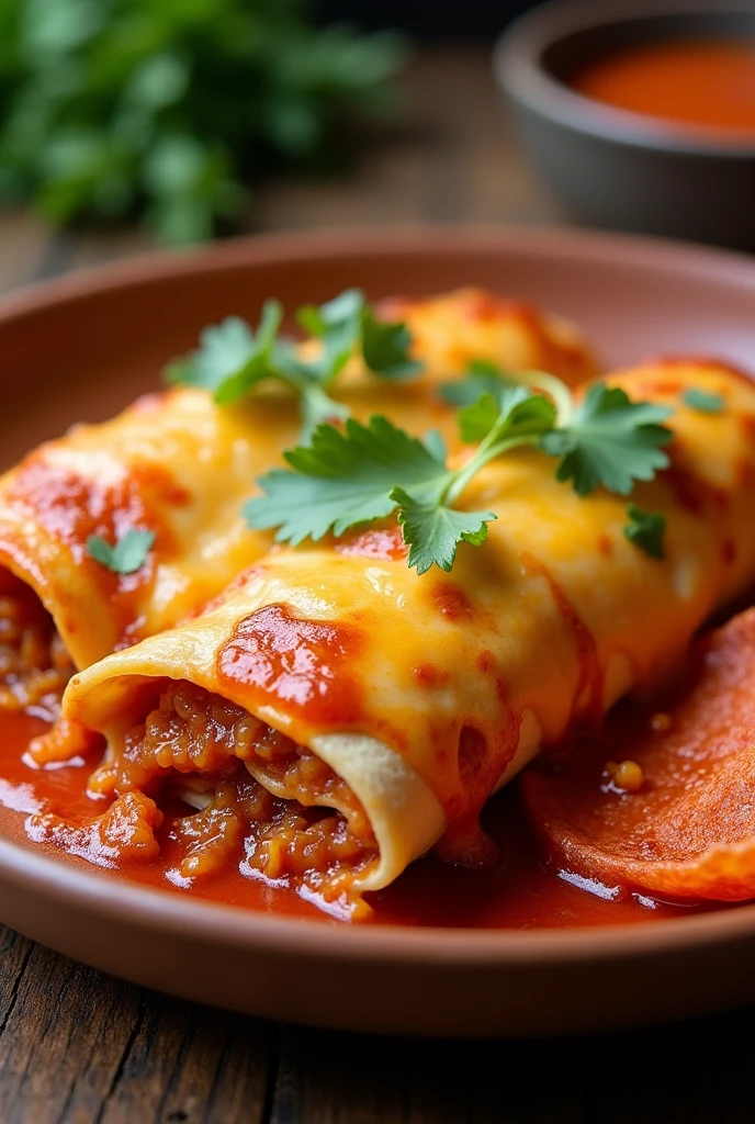 Potosina enchiladas,with a lot of cheese,the red omelette,delicious