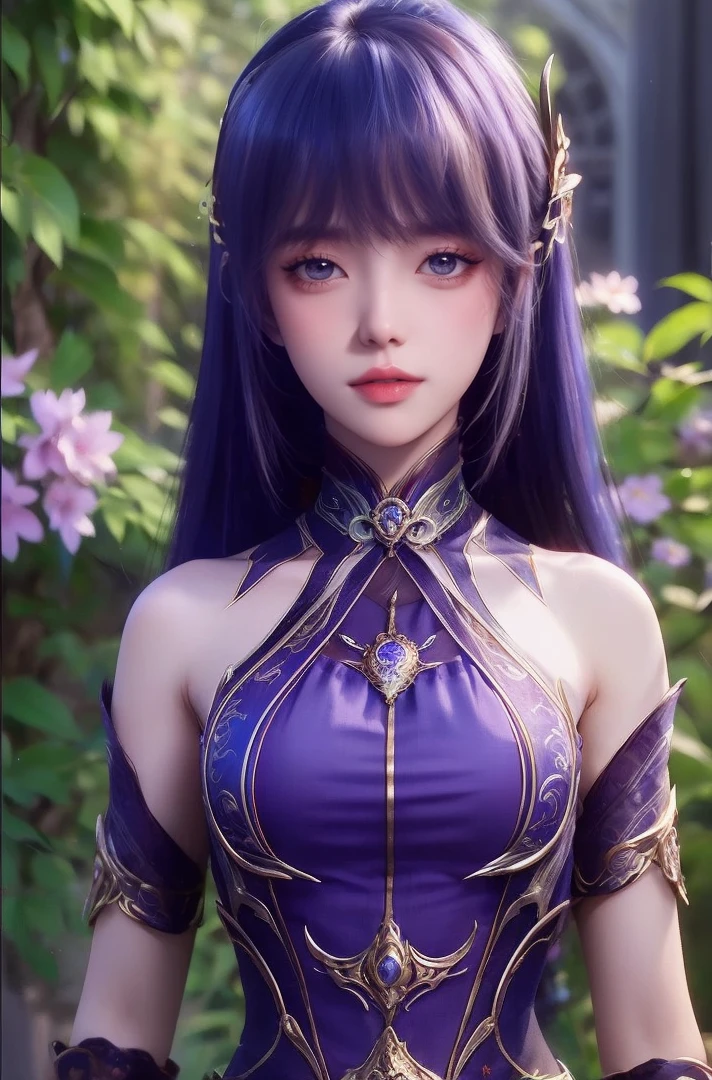 (best quality,ultra-detailed,photorealistic:1.37),vivid colors,studio lighting,beautiful detailed eyes,beautiful detailed lips,extremely detailed eyes and face,long eyelashes,portraits,black hair,confident expression,feminine,standing in a garden,soft sunlight, scenery,flower blossoms,peaceful atmosphere,artistic touch,textured brushstrokes,subtle color variations,brilliant white highlights,delicate movements,graceful pose,slight breeze,rustling leaves,sophisticated style,professional artwork,female beauty.