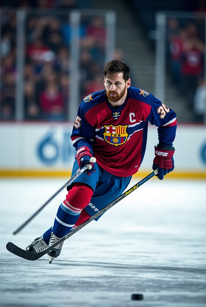 Messi as a hokey player.