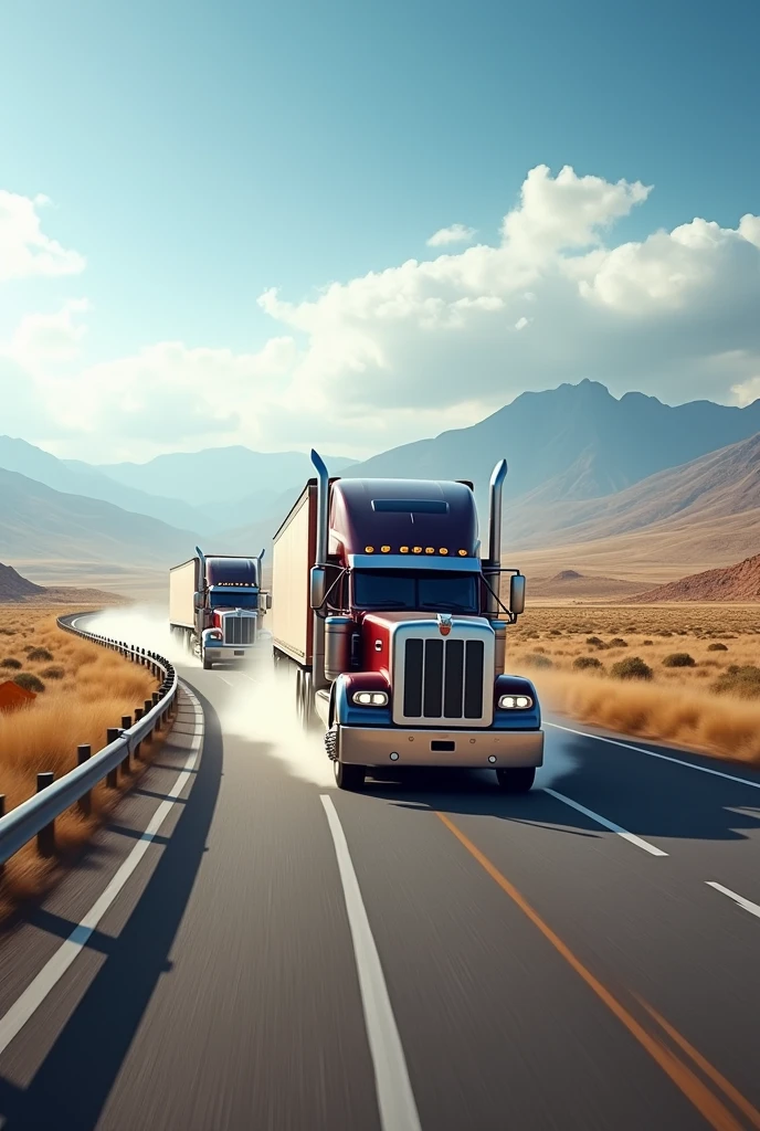 Long trucks in america road