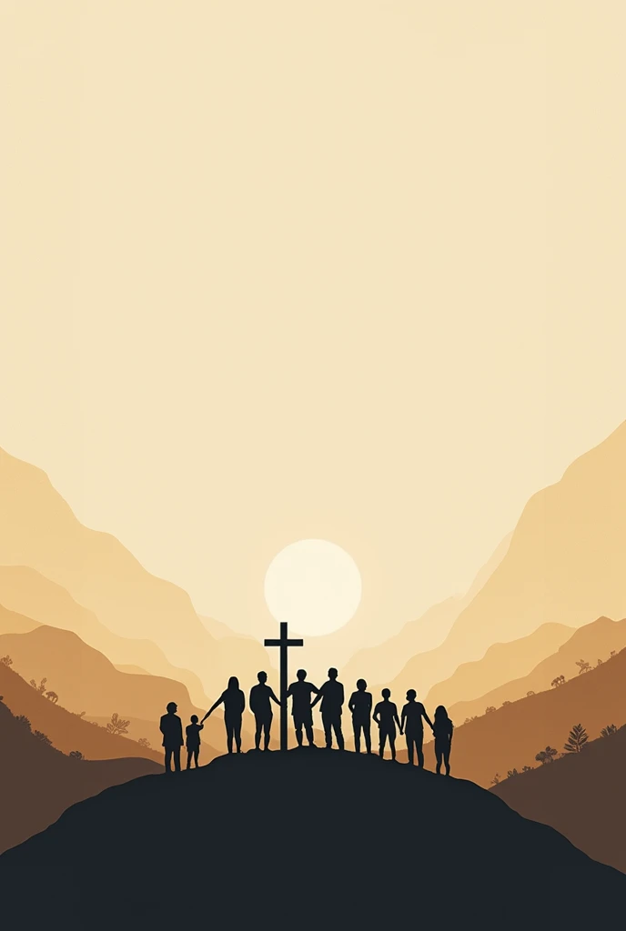 Create a poster in beige colors, brown and black advertising an event of the Pentecostal Evangelical Mission Church of Brazil called minimalist youth camp that draws attention