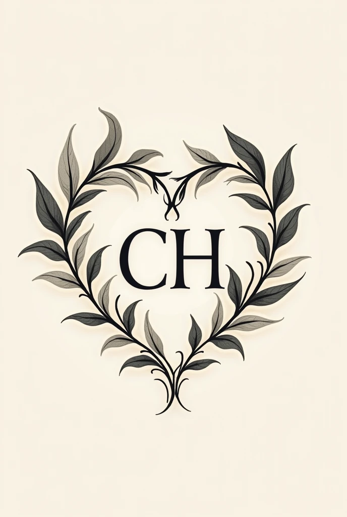 C and H wedding logo with joining to form a heart. Make it artistic and