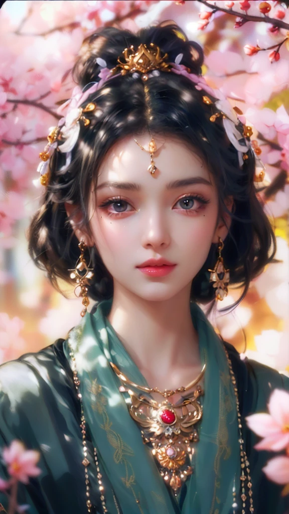 a beautiful arabic girl wearing scarf, in the style of light silver and gold, anime-inspired characters, intricate details, dark white and light pink, ethereal beauty, uhd, jewelry, necklace, earrings, long hair, blue eyes, gem, closed mouth, light particles, eyelashes, veil, artist name, makeup, black hair, anime style, side view, 8k, black hair, blue eyes, hair between eyes, mole, japanese clothes, mole under eye, from side, outdoors, kimono, black kimono, bangs, hair(eye arts:0.7)(eyes arts:0.7)(uhd 4k eye:1.3)(detailed:1.2)(better hand:1.5)