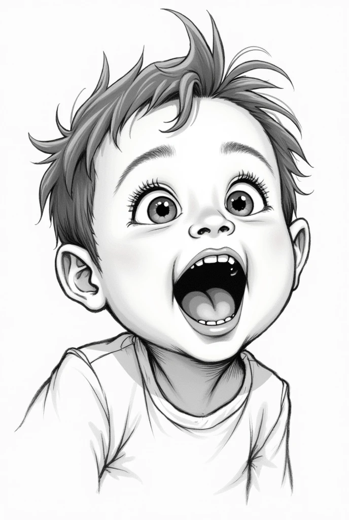 Drawing of a child moving his mouth