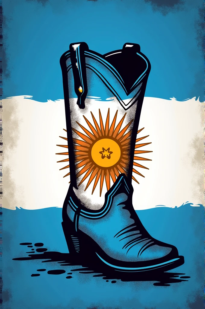 The outline of the San Salvador Jujuy boot and the Argentine flag in the background