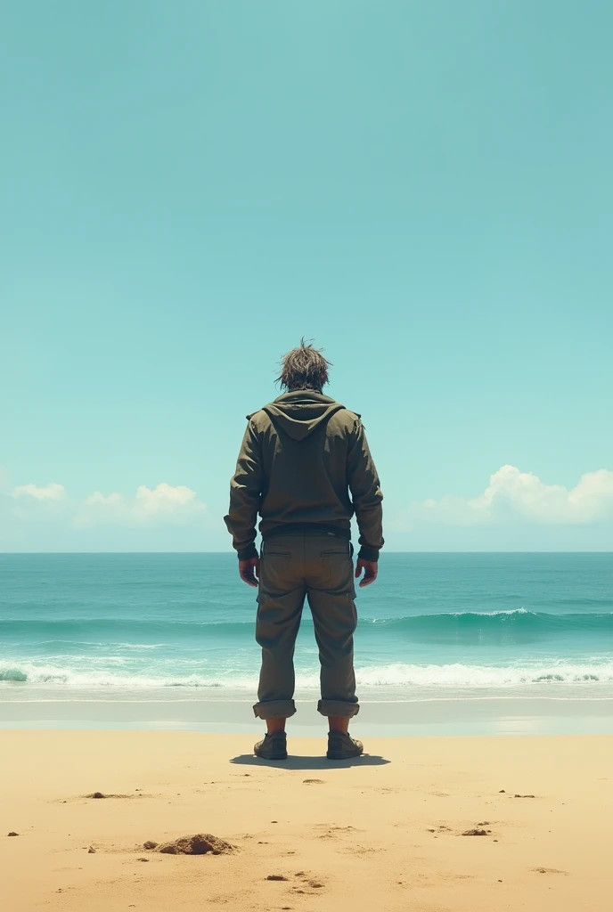 A men standing on beach