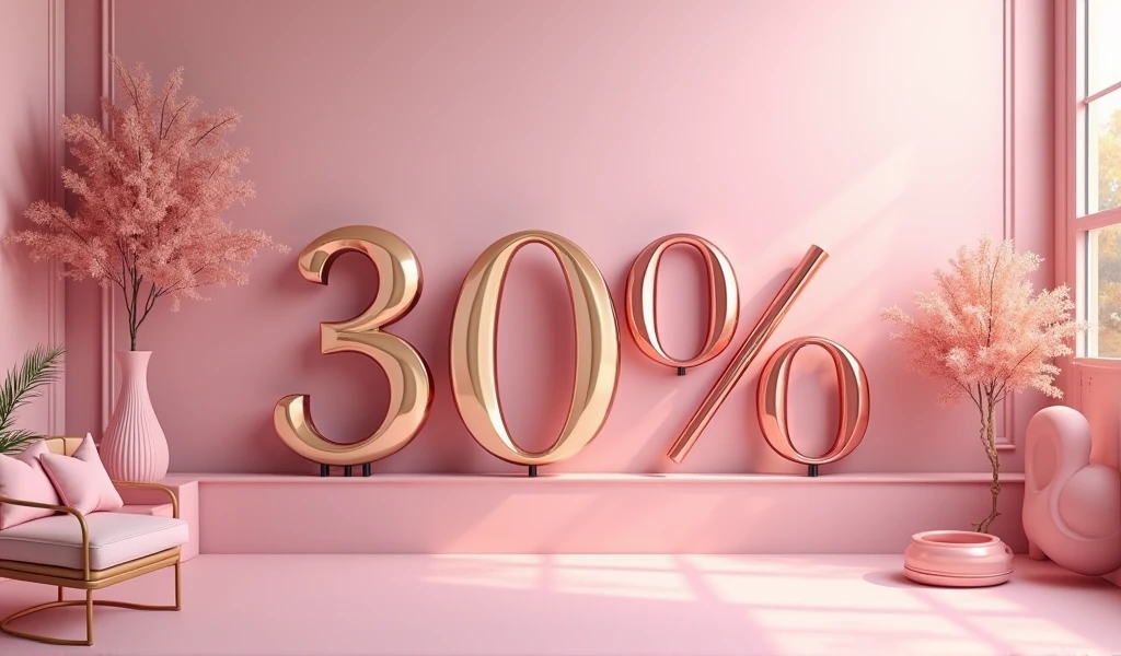 Um banner com nome da loja Hero Beauty com 30% off loja de maquiagem 