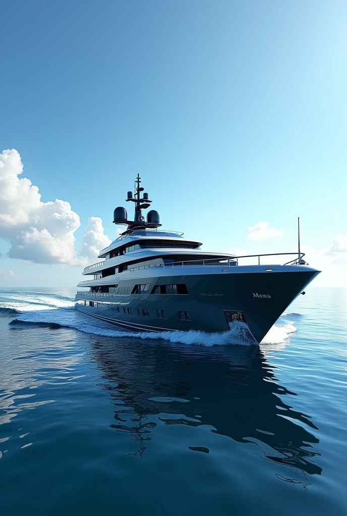 A beautiful privet ship driving by messi