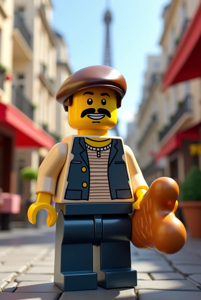 Make a lego minifigure based on the entire culture of France