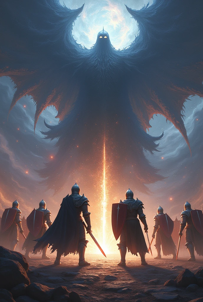 Knights fighting a dark celestial
