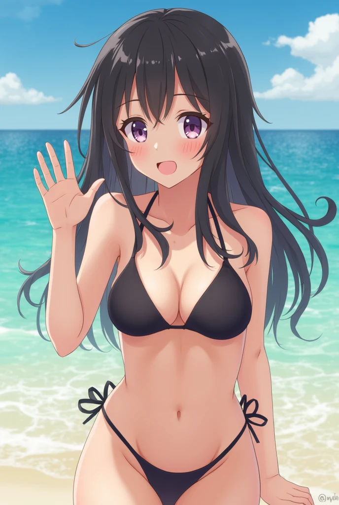 Focus on the face of a cute high school girl、Bikini