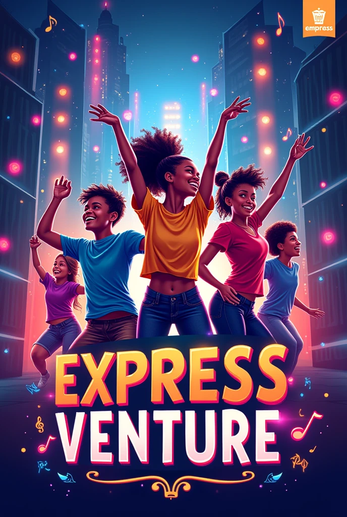 Create banner for and organisation named express venture.  It works with creativity and youth development.  Dance and music and getting famous 