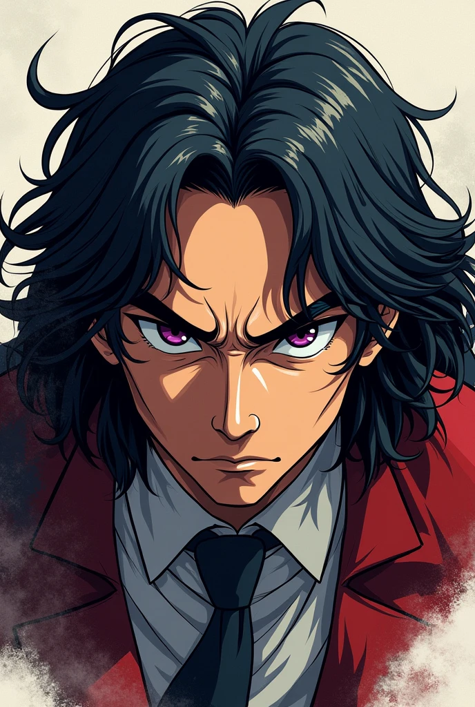 Blaise Pascal face but anime art fierce 
