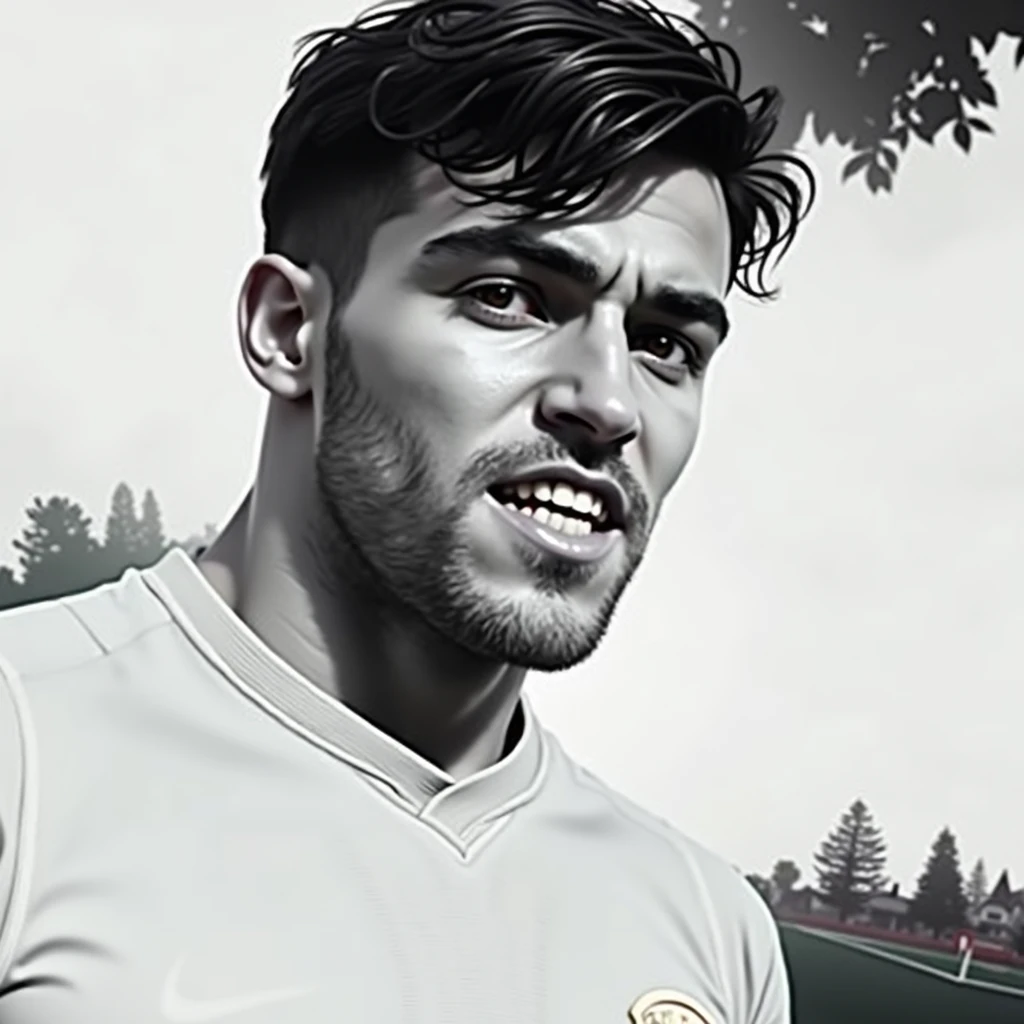 Generate a image of footballer with this face