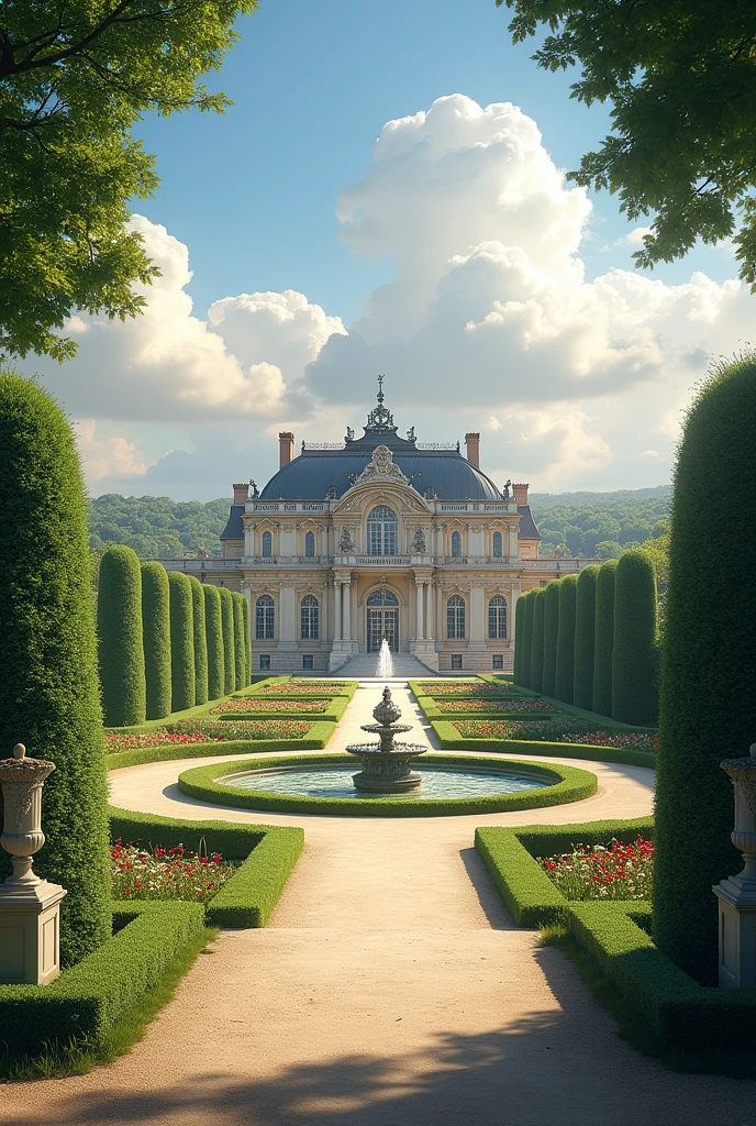 French palace with park in the background