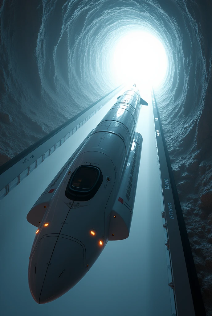 masterpiece,best quality,Ultra-high resolution,(Very detailed),8K,Practical,Best aesthetics,beautiful,(A spaceship twists in the shape of a train:2.0),(san francisco:2.0),(A beautiful white spaceship resembling a streamlined bullet train:2.0),(Dynamic,Taken from below the spacecraft),(beautiful光の線で超光速を表現:2.0),(The background is a wormhole and subspace.:2.0),(Motion Blur)